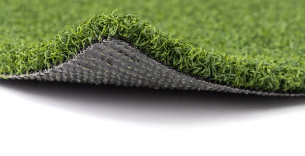 Flipped Up Sekcja trawy sztucznej trawy na białym tle — Zdjęcie stockowe