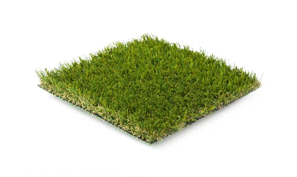 Секция искусственной травы травы, изолированной на белом фоне — стоковое фото