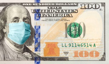 Benjamin Franklin 'in Tıbbi Yüzü Maskeli Yüz Doları.