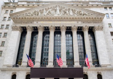 The New York Stock Exchange at Wall Street in New York clipart