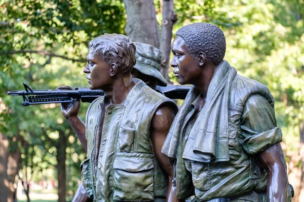 Estátua dos Três Soldados comemorando a Guerra do Vietnã em Washington D.C. . — Fotografia de Stock