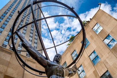 Atlas heykeli önünde yeni Yo Rockefeller Center'da