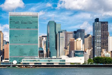 The United Nations Headquarters Building in midtown Manhattan clipart