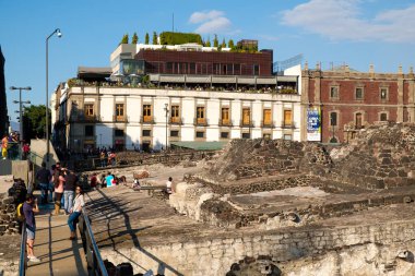 Templo Mayor, Mexico City şimdi ne büyük bir Aztek tapınak Harabeleri