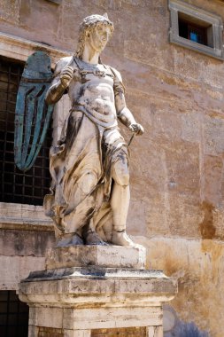 Ancient statue of an angel at Castel Sant'Angelo in Rome clipart