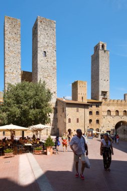 San Gimignano ortaçağ şehir Toskana, İtalya