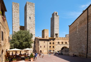 San Gimignano ortaçağ şehir Toskana, İtalya
