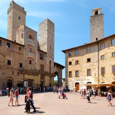 San Gimignano ortaçağ şehir Toskana, İtalya