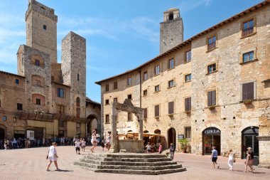 San Gimignano ortaçağ şehir Toskana, İtalya