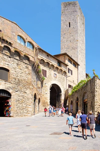 San Gimignano ortaçağ şehir Toskana, İtalya