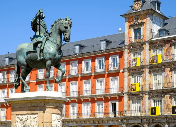 A Plaza Mayor no centro de Madrid — Fotografia de Stock