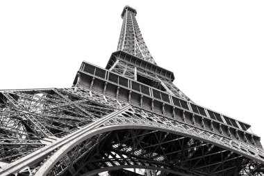 Siyah beyaz görüntü Paris'te Eyfel Kulesi