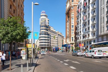 Gran Via Madrid gün güneşli yaz