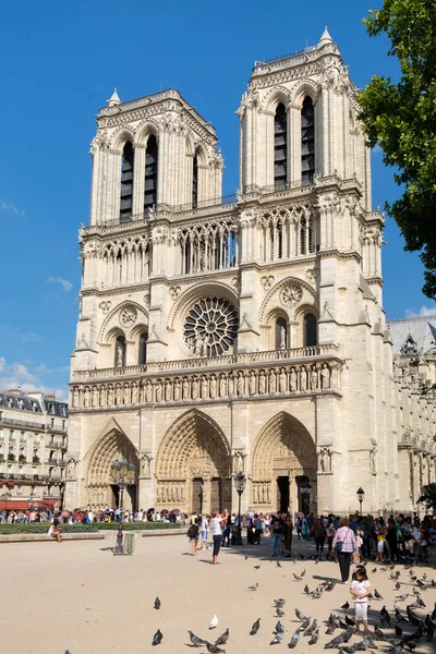 Die Kathedrale Notre Dame de Paris an einem schönen Sommertag — Stockfoto