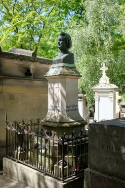 Honore de Balzac Paris'te Pere Lachaise mezarlığında mezar