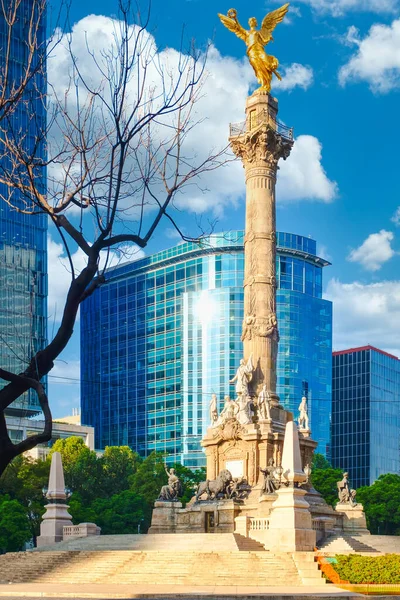 Självständighetens Ängel Vid Paseo Reforma Symbol För Mexico City — Stockfoto