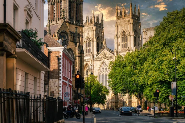 Cathedral York View City Sunset — Stock Photo, Image