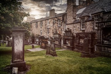 Edinburgh 'daki Greyfriars Kirkyard mezarlığı.