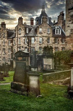 Edinburgh 'daki Greyfriars Kirkyard mezarlığı.