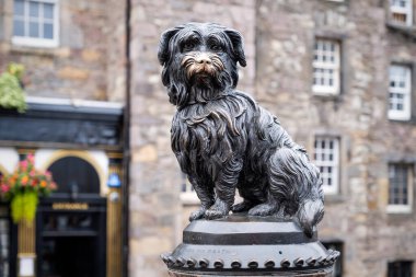 Edinburgh şehrinin sembolü Greyfriars Bobby 'nin heykeli.
