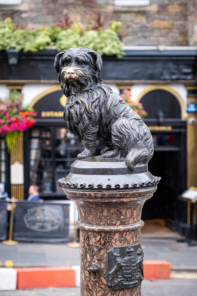 Edinburgh Şehrinin Sembolü Greyfriars Bobby Nin Heykeli — Stok fotoğraf