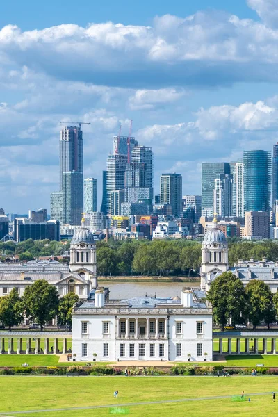 Greenwich Park Canary Wharf Docklands London Sunny Summer Day — Stock Photo, Image
