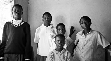 MBABANE, SWAZILAND- JULY 30: Unidentified Swazi children on July 30, 2008 in Mbabane, Swaziland clipart