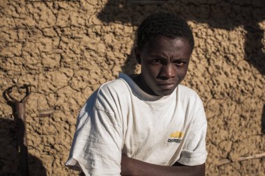 30 Temmuz 2008 'de Mbabane, Svaziland' da kimliği belirsiz bir Swazi çocuğunun portresi.