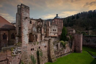 Heidelberg Kalesi 'nin kalıntıları, Baden Wuerttemberg, Almanya