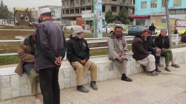 Unidentified Afghan People City Centre Mazar Sharif North Afghanistan 2018 — Stock Video