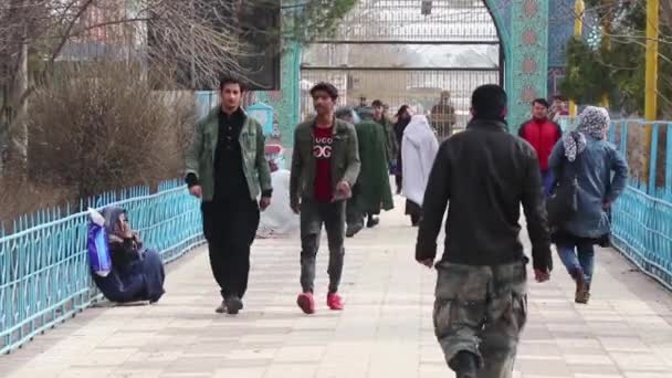 Niezidentyfikowani Afgańczycy Błękitnym Meczecie Mazar Sharif Północny Afganistan 2018 — Wideo stockowe
