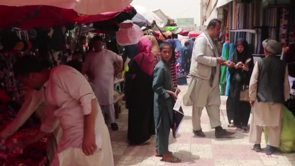 Неизвестные Рынке Мазари Шарифе Северный Афганистан 2018 Году — стоковое видео