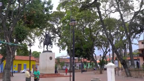 Площа Антоніо Хосе Сукре Колоніальній Частині Петаре Каракасі Столиці Венесуели — стокове відео