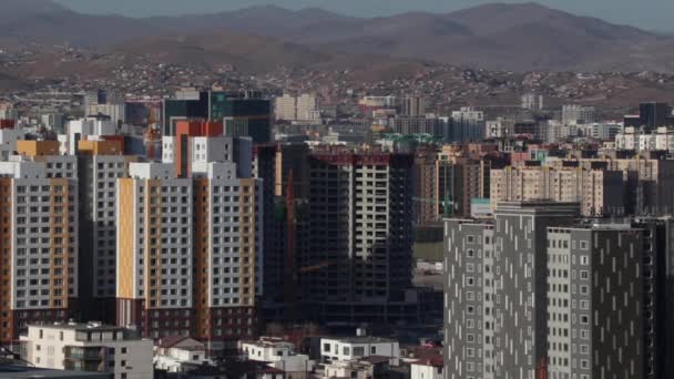 Vista Ulaanbaatar Capital Mongólia Memorial Zaisan Por Volta Março 2019 — Vídeo de Stock