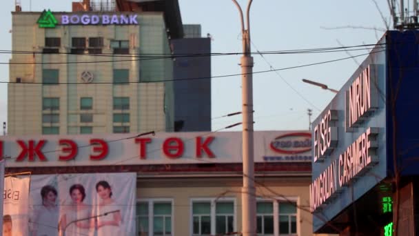 Gebouwen Van Ulaanbaatar Hoofdstad Van Mongolië Circa Maart 2019 — Stockvideo