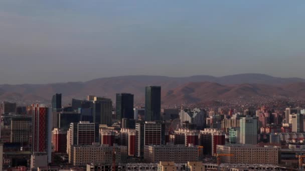 Zaisan Anıtı Ndan Moğolistan Başkenti Ulaanbaatar Manzarası Yaklaşık Mart 2019 — Stok video