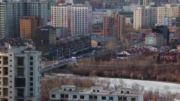 Вид Улан Батор Столицю Монголії Пам Ятника Заїсан Близько Березня — стокове відео