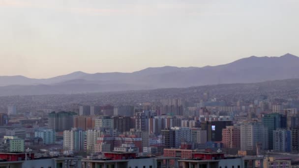 Zicht Ulaanbaatar Hoofdstad Van Mongolië Vanaf Het Zaisan Memorial Circa — Stockvideo