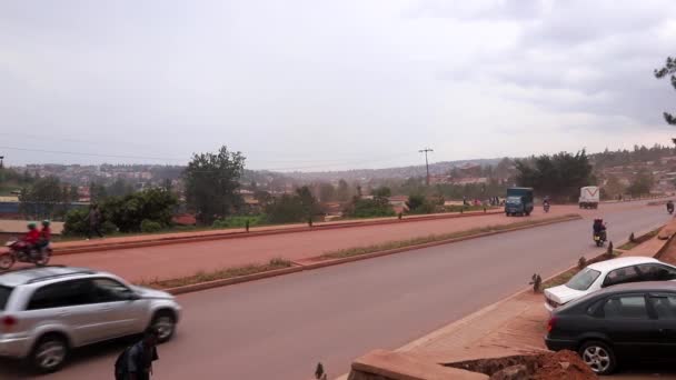 Tráfego Rodoviário Estrada União Africana Kanogo Road Kigali Capital Ruanda — Vídeo de Stock