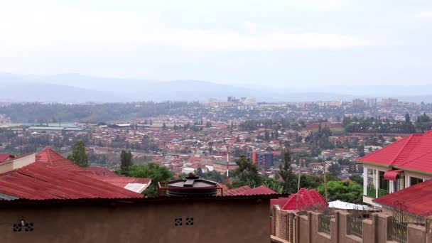 Vista Del Kigali Capital Ruanda Desde Montaña Nyanza África Oriental — Vídeo de stock