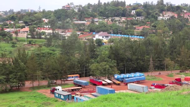 Tráfico Por Carretera Carretera Que Conduce Centro Ciudad Kigali Capital — Vídeo de stock