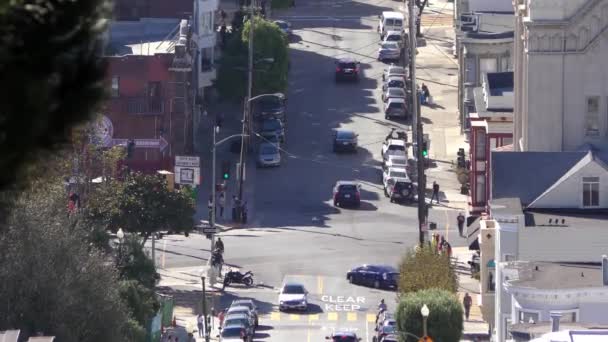 Kimliği Belirsiz Insanlar Filbert Caddesi Ndeki Sokak Trafiği San Francisco — Stok video