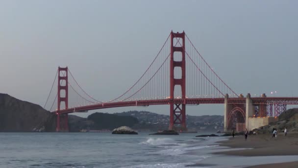 Golden Gate Bridge Seen Baker Beach San Francisco California Egyesült — Stock videók