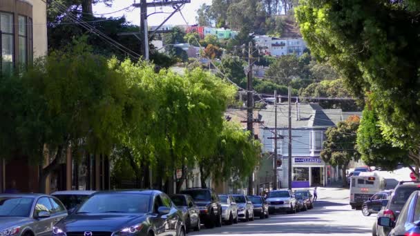 Gatuscenen Stadsdelen Glen Park San Francisco Kalifornien Cirka Oktober 2018 — Stockvideo