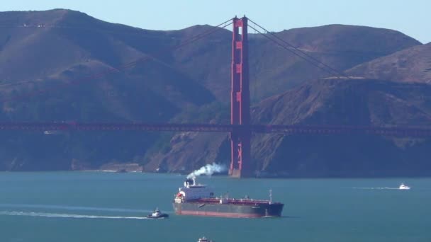 Golden Gate Bridge Gezien Vanaf Coit Tower Telegraph Hill San — Stockvideo