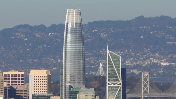 Torre Salesforce São Francisco Vista Twin Peaks Califórnia Por Volta — Vídeo de Stock