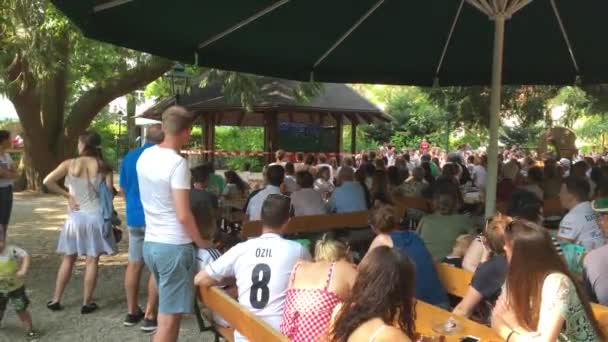 Passau Alemania Junio 2018 Los Aficionados Alemanes Fútbol Pub Aire — Vídeos de Stock