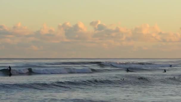 Surfistas Não Identificados Santa Cruz Pleasure Point Norte Monterey Bay — Vídeo de Stock