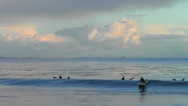 Unidentified Surfers Santa Cruz Pleasure Point Northern Monterey Bay Santa — Stockvideo