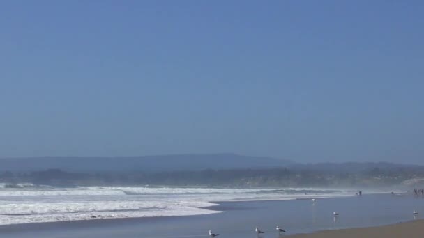 Oceano Pacifico Rio Del Mar Contea Santa Cruz California Usa — Video Stock